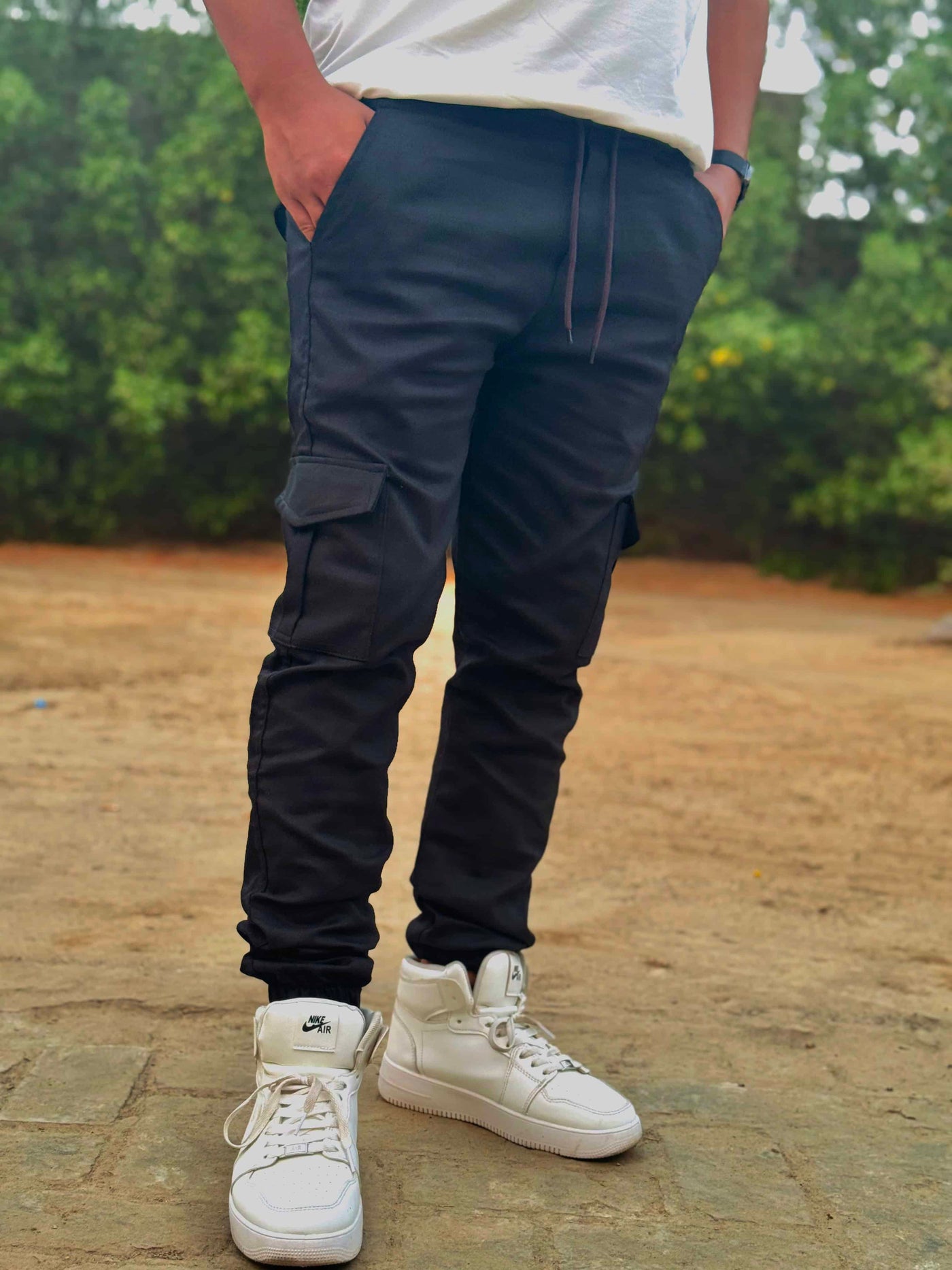 Black Premium 6 Pocket Cargo Trouser