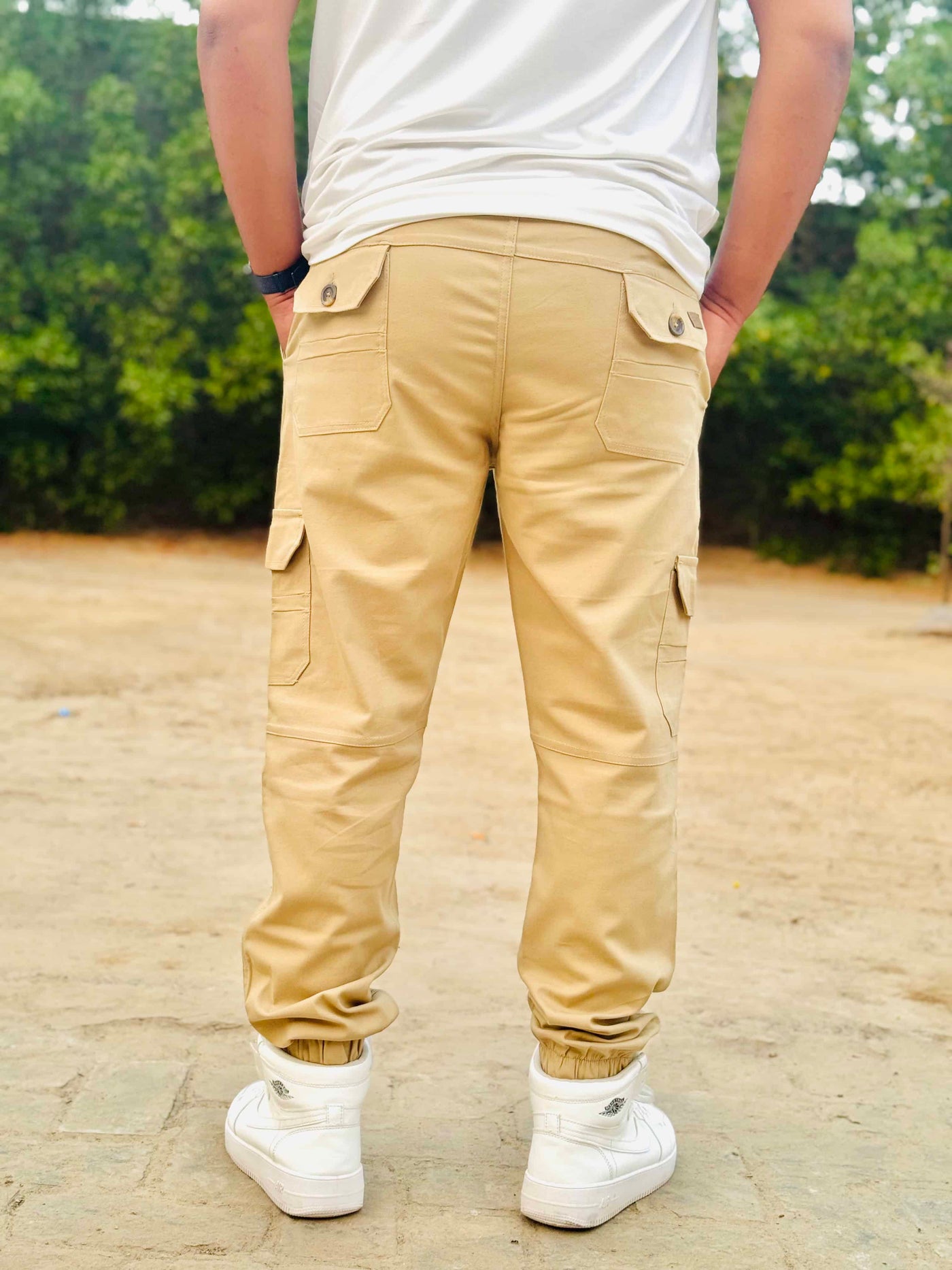 Beige Premium 6 Pocket Cargo Trouser